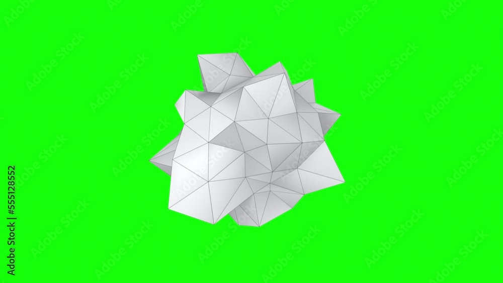 Abstract geometric shape from triangles on a green background. Abstract fractal geometric polygon or low poly background style. Looped 4K Animation. Abstract geometric shape from triangles on a green background. Abstract fractal geometric polygon or low poly background style. Looped 4K Animation.