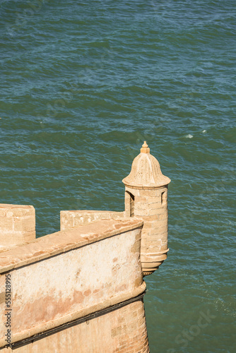 Stone fortress against sea, kasbah of the Udayas in Rabat, Morocco's capital city
 photo