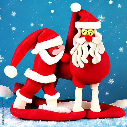 santa claus and snowman