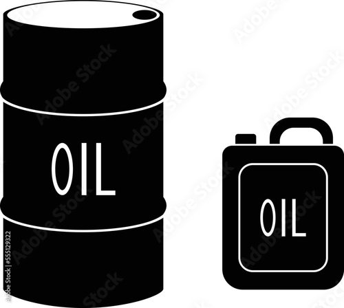 Oil drum container / barrel with sign flat vector icon for apps and websites