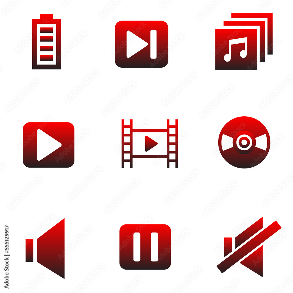 Music icons set with vinyl, sound off, broadcast and other pause elements. Isolated jpg illustration music icons. Music icons set with vinyl, sound off, broadcast and other pause elements. Isolated jpg illustration music icons.