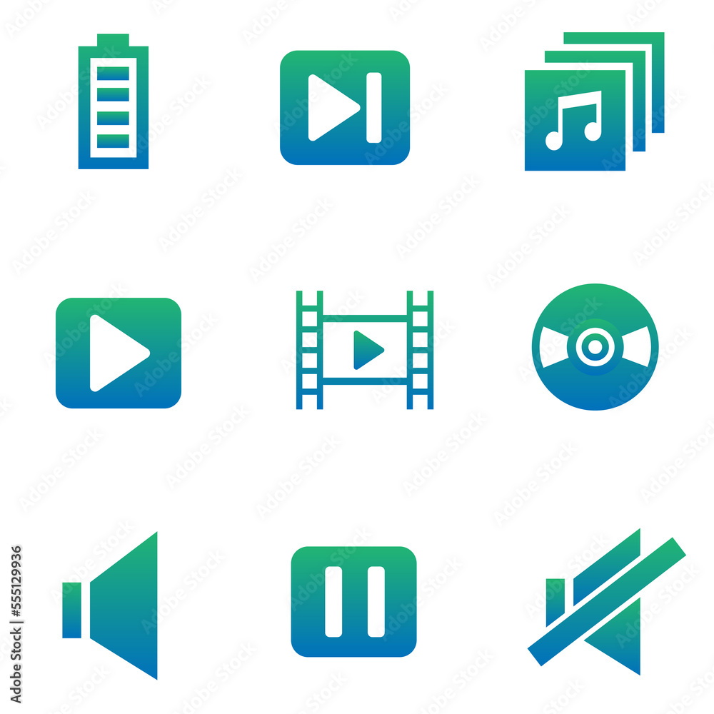 Music icons set with vinyl, sound off, broadcast and other pause elements. Isolated jpg illustration music icons. Music icons set with vinyl, sound off, broadcast and other pause elements. Isolated jpg illustration music icons.