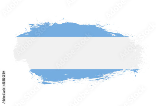 Flag of argentina on white stroke brush background