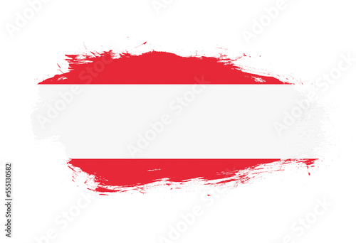 Flag of austria on white stroke brush background