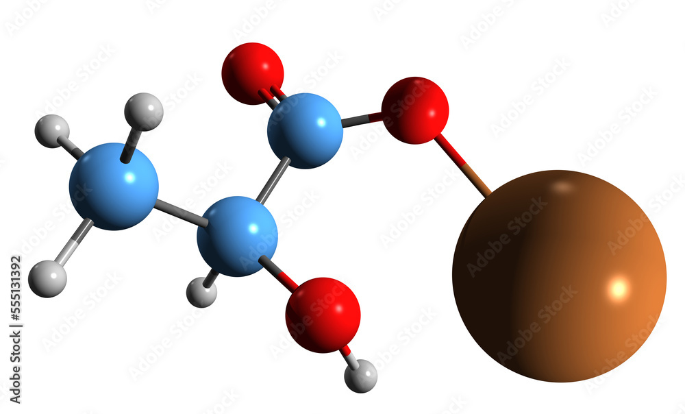 Sodium lactate, chemical structure. 3D rendering Stock Photo - Alamy