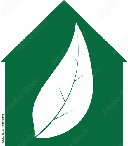 Obraz na płótnie A green house in the middle of a white ECO leaf w salonie
