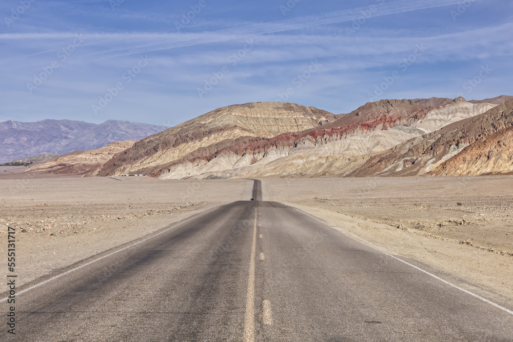 Death Valley National Park Badlands from Road During the Day Death Valley National Park Badlands from Road During the Day