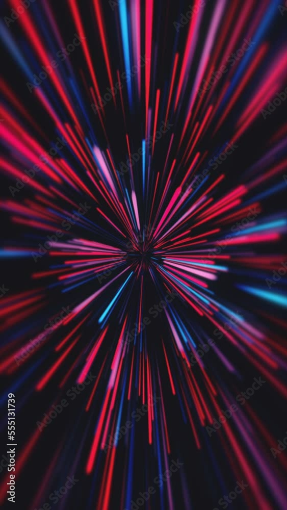 red and blue abstract fast zoom speed motion background tunnel 4k ...