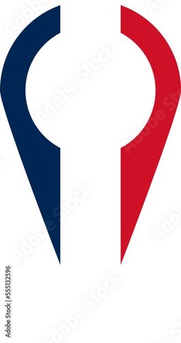 France Flag Location Symbol