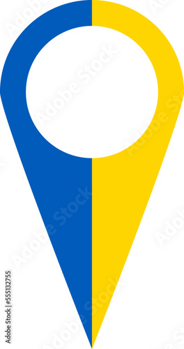 Ukraine Flag Location Symbol