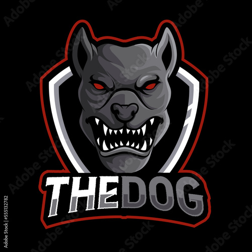 Vector illustration of dog mascot logo template