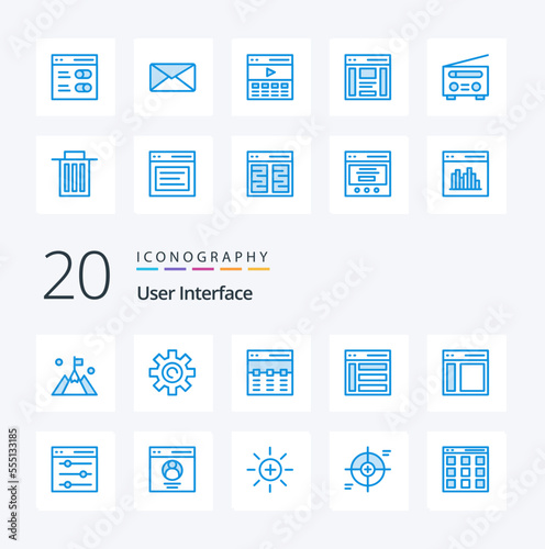20 User Interface Blue Color icon Pack like left communication user interface hero