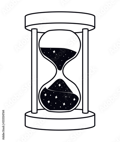 hourglass surreal astrology style