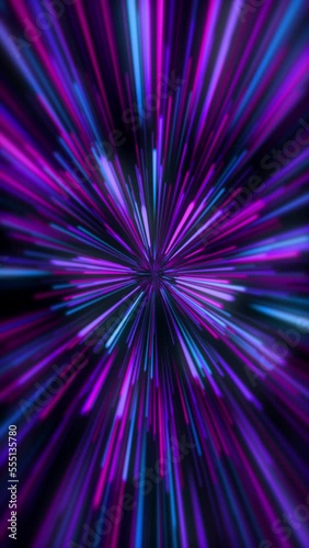 abstract 4k animation flight in retro neon hyper warp space in the tunnel Vertical Video