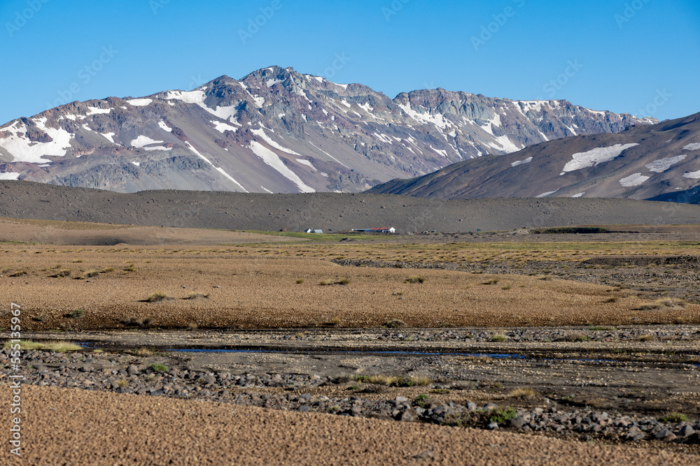 Landscape at Paso Vergara - crossing the border from Chile to Argentina while traveling South America Landscape at Paso Vergara - crossing the border from Chile to Argentina while traveling South America