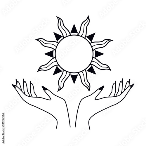 esoteric hands lifting sun