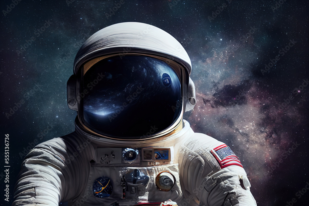 Closeup of Astronaut in Space (Generative AI) Closeup of Astronaut in Space (Generative AI)