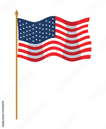 usa flag in pole