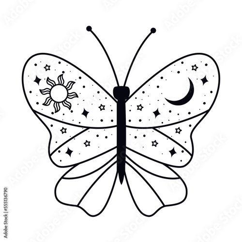 butterfly surreal astrology style