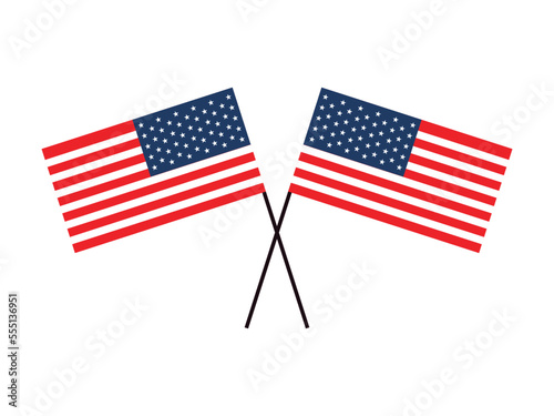 usa flags in poles
