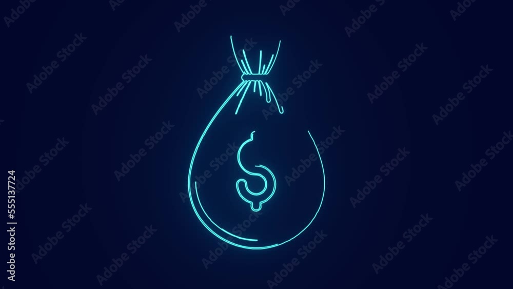 US dollar pouch full of money wealth animation US dollar pouch full of money wealth animation