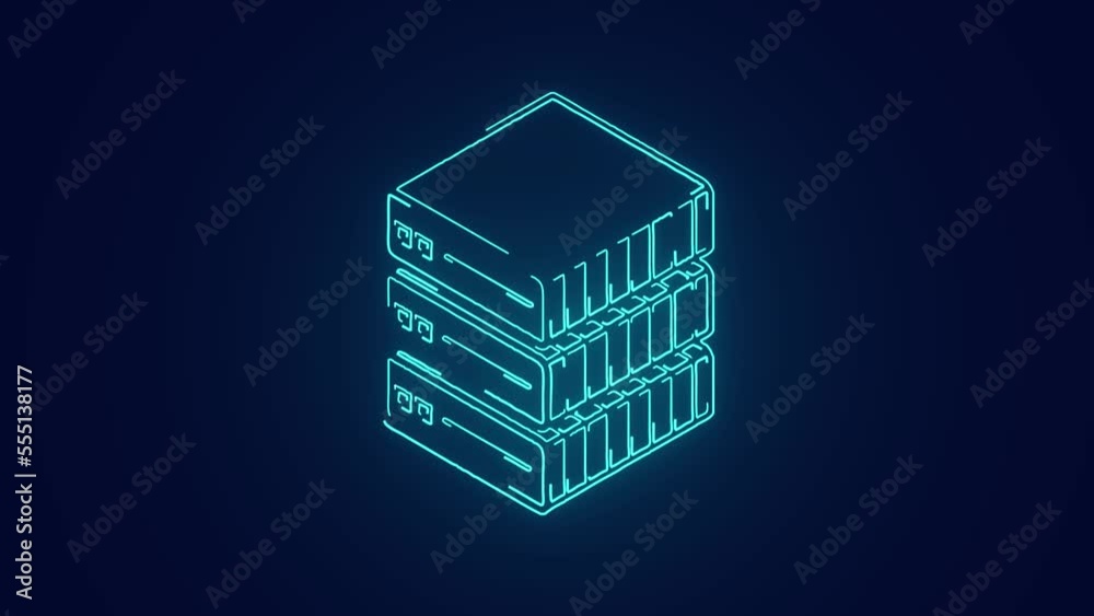Web hosting servers data center clouds computing technology for data storage animation Web hosting servers data center clouds computing technology for data storage animation