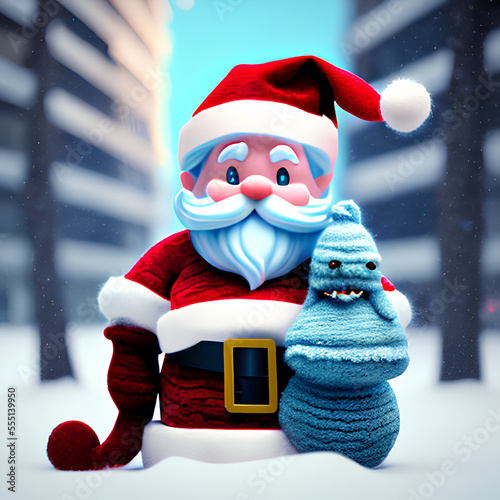 santa and snowman, Generative AI technology