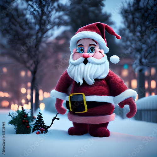 santa claus and snowman, Generative AI technology