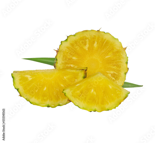 pineapple  slices isolated on transparent , png.