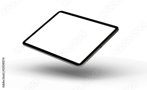 Realistic horizontal black tablet pc pad computer mockups