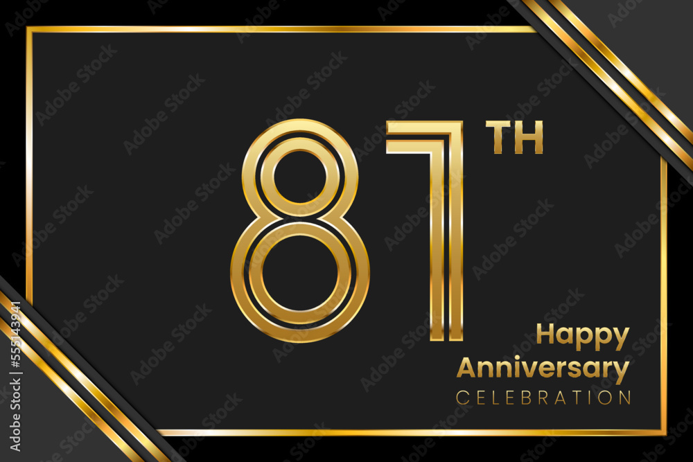 81th Anniversary. Anniversary Template Design With Golden Text, Vector Template Illustration 81th Anniversary. Anniversary Template Design With Golden Text, Vector Template Illustration