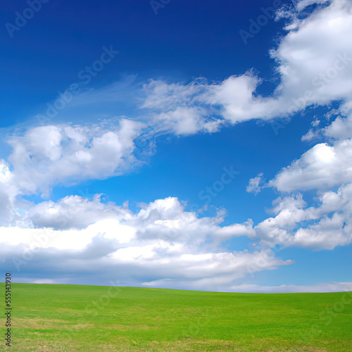Landscape - grass and sky - generative ai