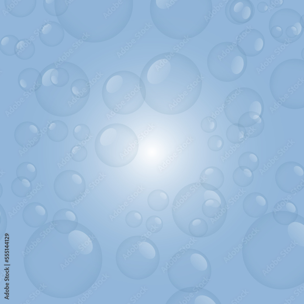vector illustration of water bubbles on blue background for greeting cards, covers, posters and invitation cards 
