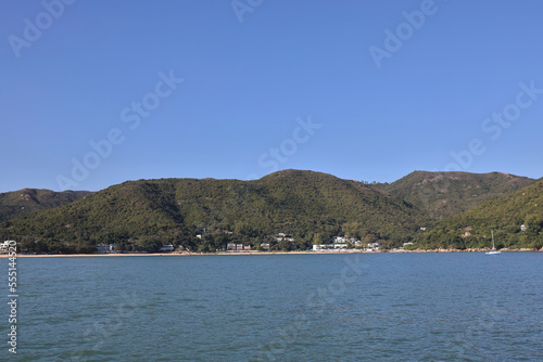 Beautiful landscape with mountains, blue water sky 29 Nov 2022 photo