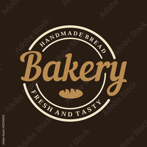 Retro wheat bread logo design template. Badge for bakery  home made bakery  restaurant or cafe  patisserie  business.