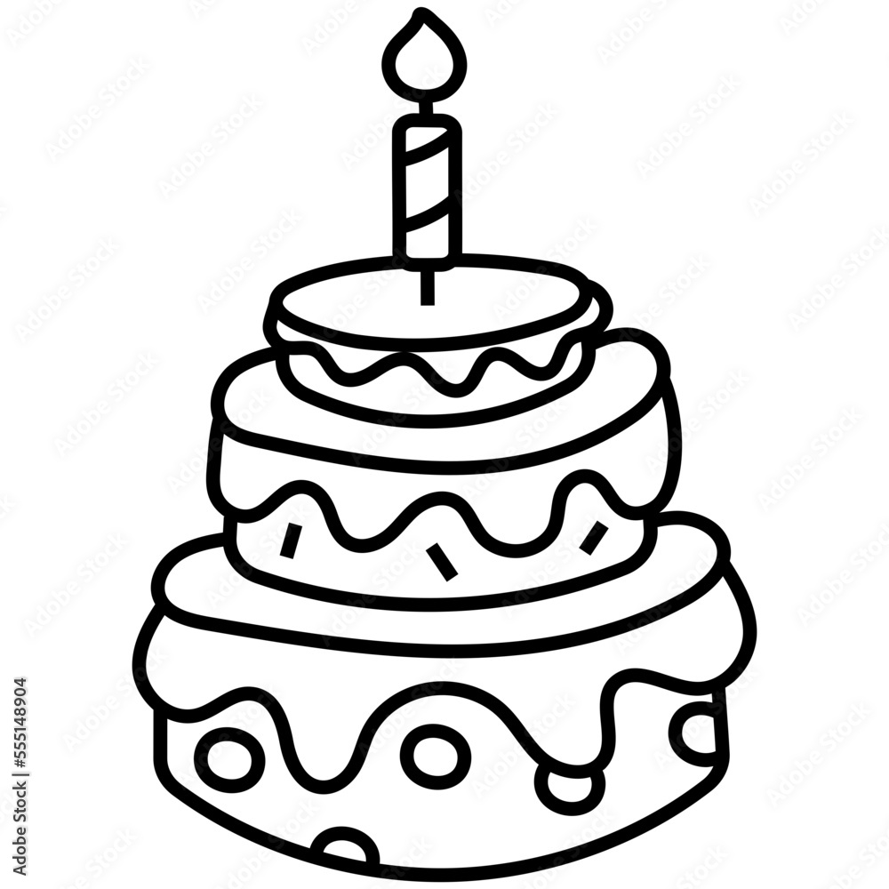 BIRTHDAY CAKE line icon BIRTHDAY CAKE line icon