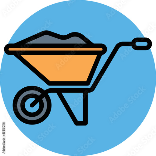  Wheelbarrow Vector Icon
