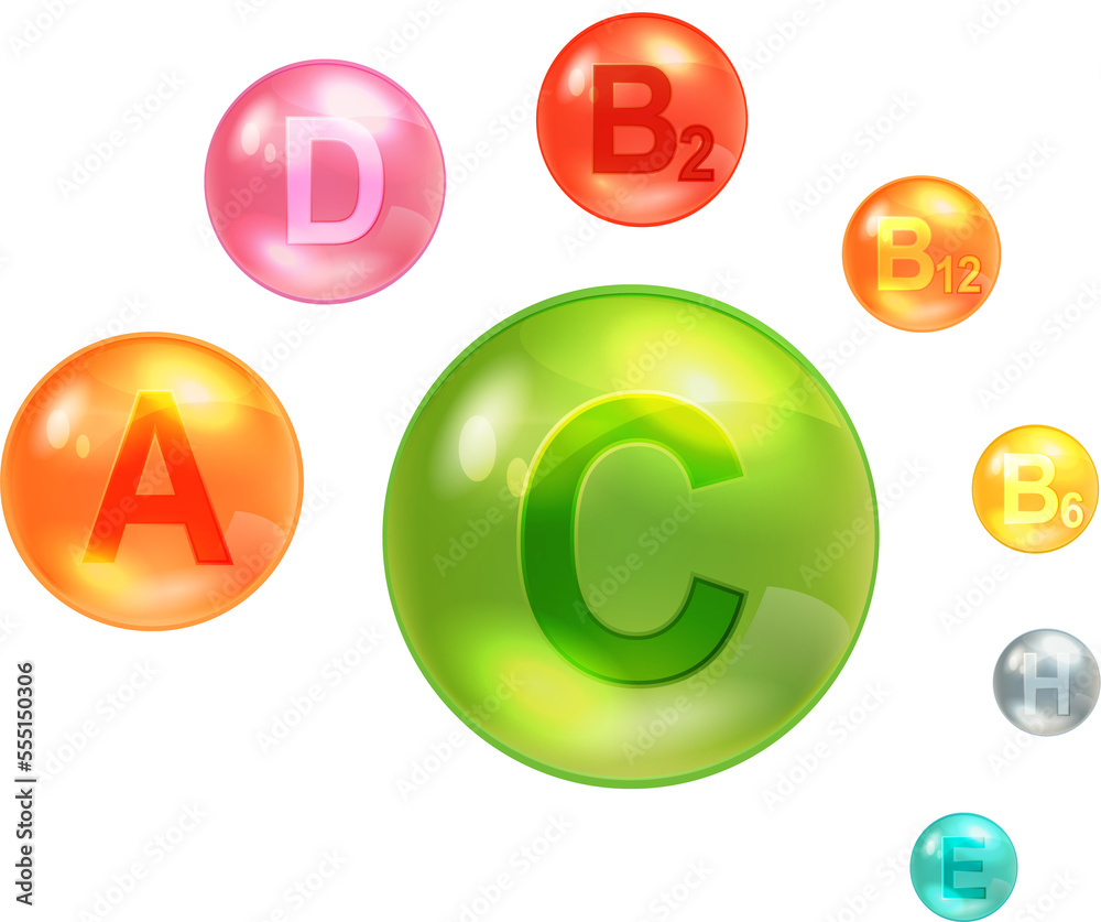 Vitamin Complex Colorful Design Concept Isolated Vitamin Complex Colorful Design Concept Isolated