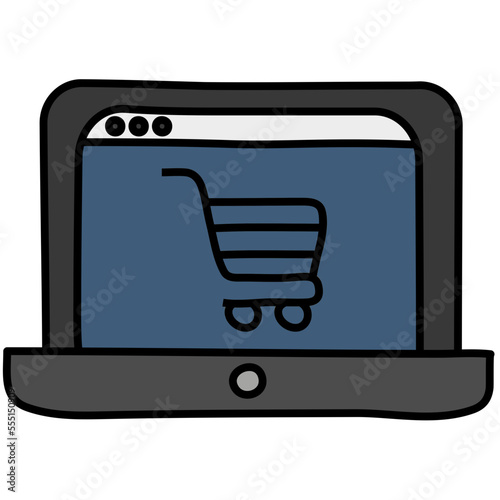 ONLINE SHOP filled outline icon