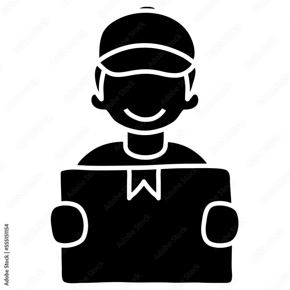 DELIVERY MAN glyph icon