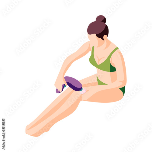 Woman Shaving Legs Composition