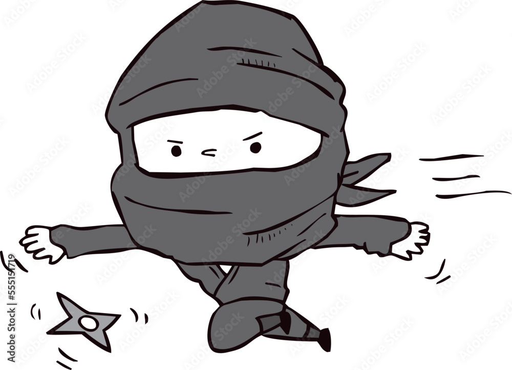 Obraz premium 手裏剣を投げる忍者