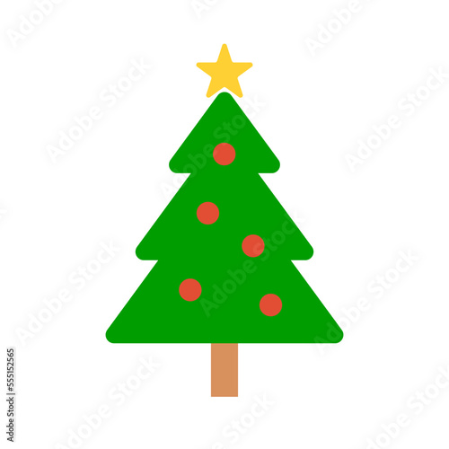 Decorated Christmas tree icon. Christmas symbol. Vector.