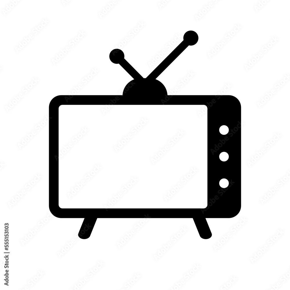Retro TV with antenna. Vector.