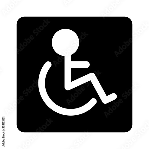 Wheelchair sign silhouette sign. Disability mark. Vector.