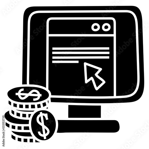 PAY PER CLICK glyph icon