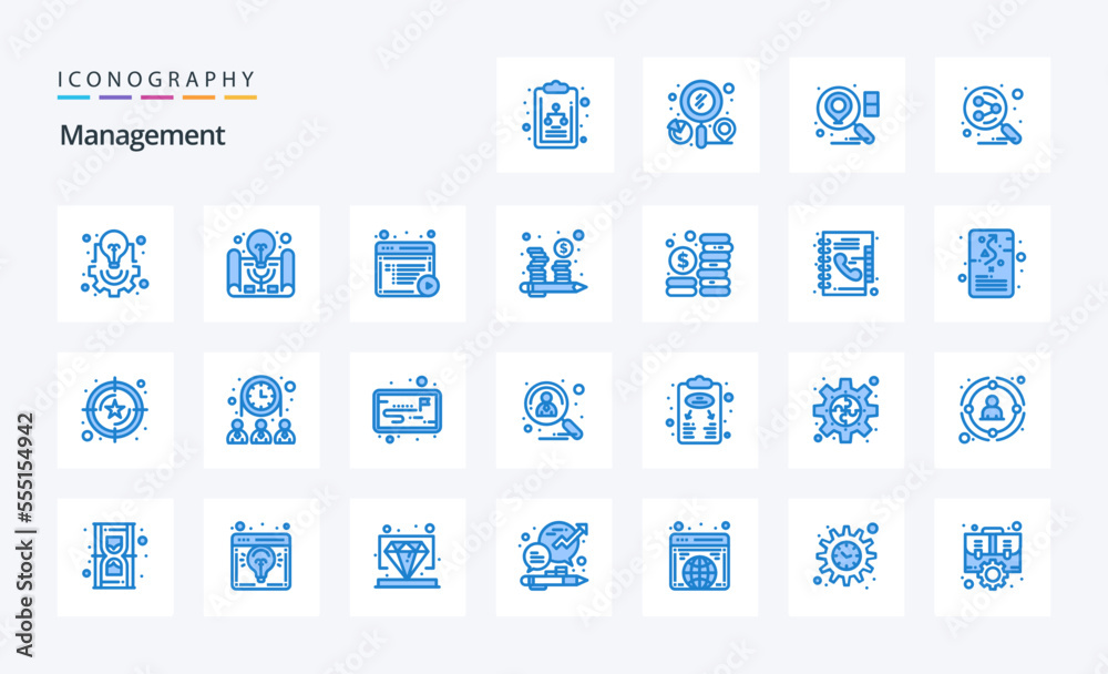 25 Management Blue icon pack