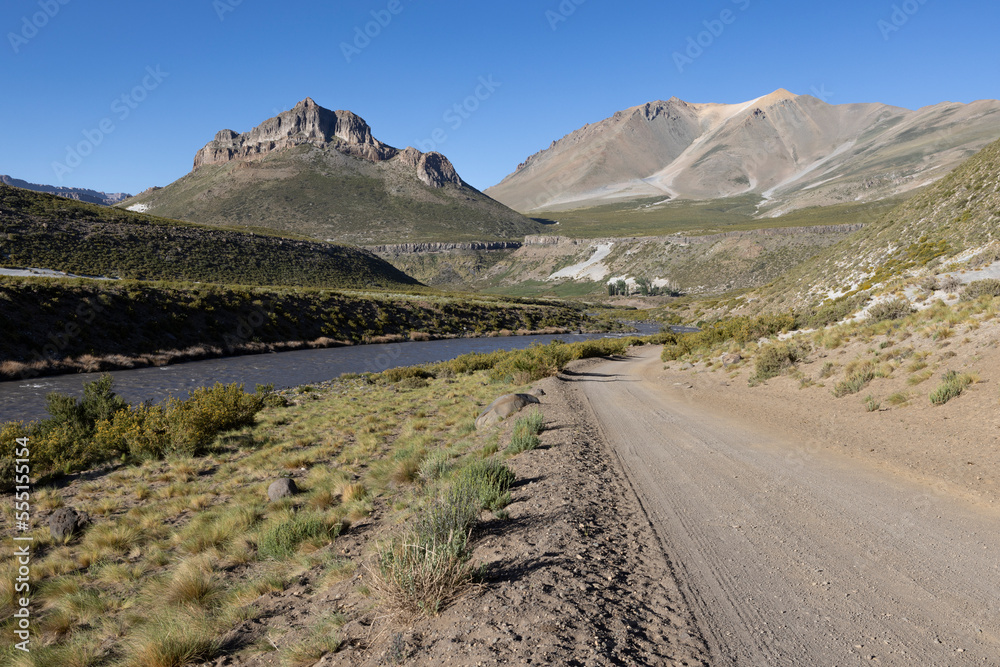 Landscape at Paso Vergara - crossing the border from Chile to Argentina while traveling South America Landscape at Paso Vergara - crossing the border from Chile to Argentina while traveling South America