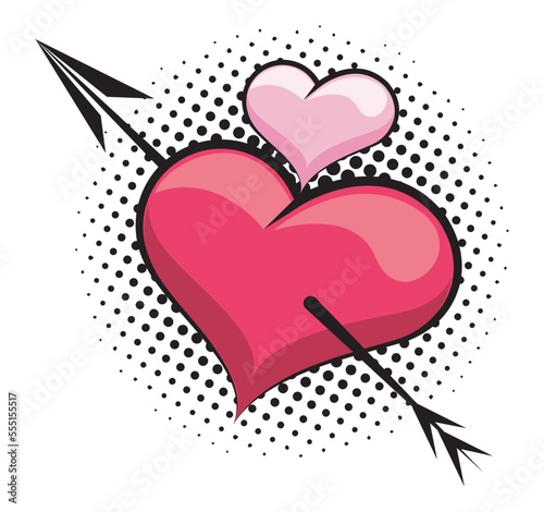hearts love with arrow