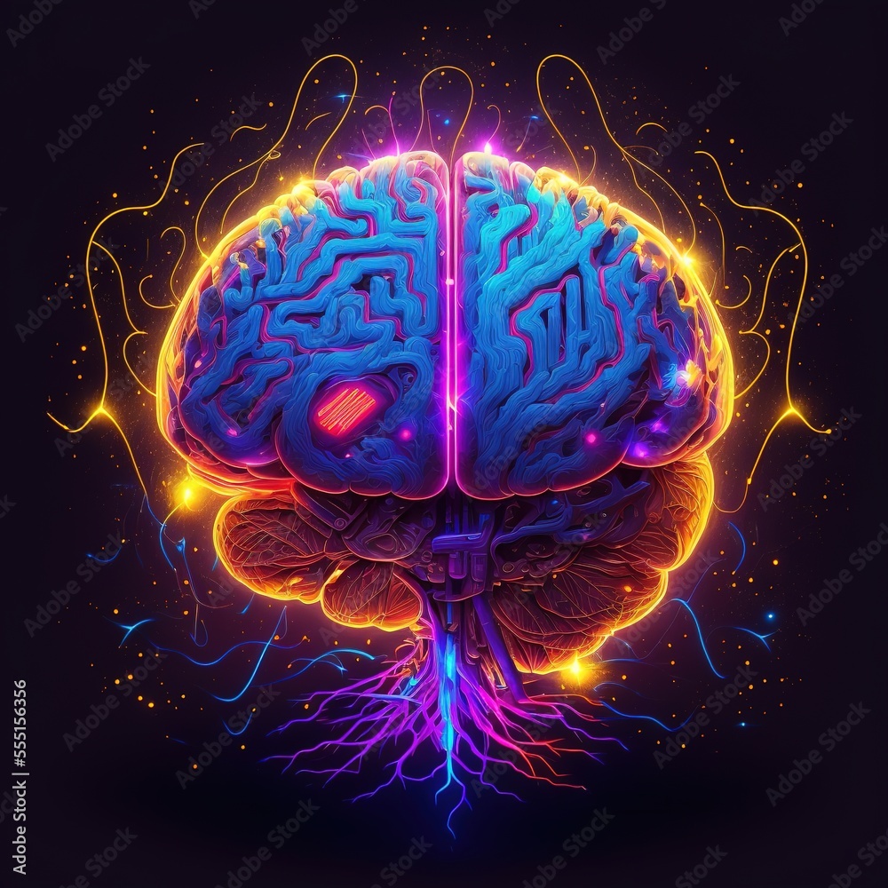 Intelig Intelligence artificielle, cerveau boosté ? Créé par une IA. Stock ...